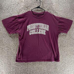 Presbyterian College Shirt Adult Extra Large Red Short Sleeve Cotton Casual Logo
